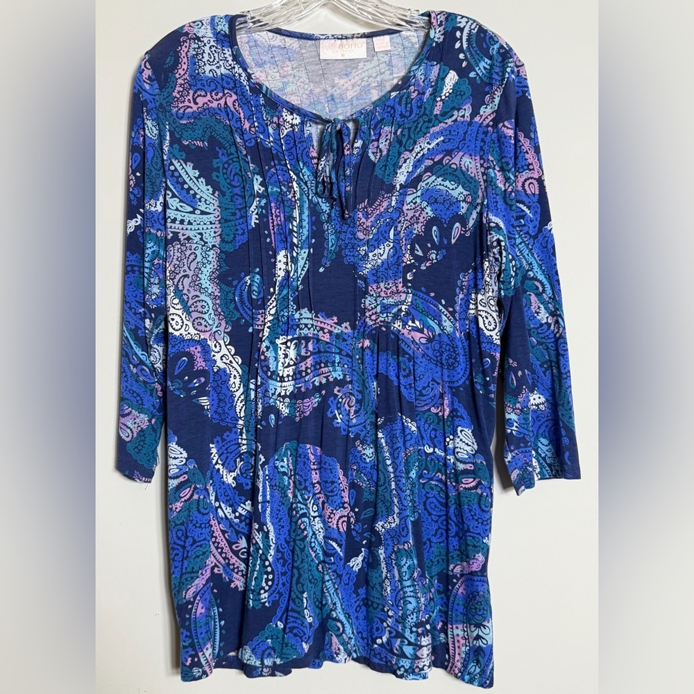Belle Boho by Kim Gravel Sunset Paisley top Size XS